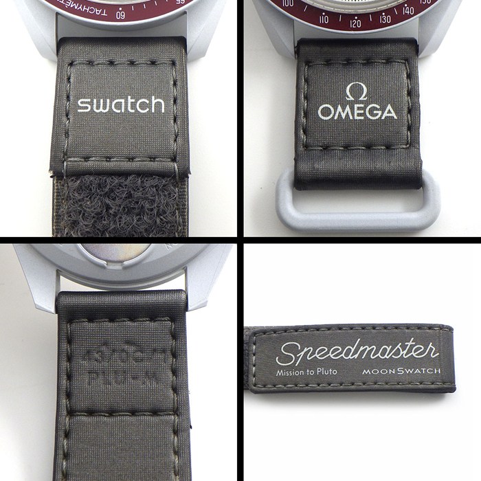 スウォッチ×オメガ Swatch×OMEGA 腕時計 スピードマスター ミッショントゥプルート SO33M101 バーガンディ/ホワイト文字盤 バイオセラミック ナイロンベルト クオーツアナログ 【箱・保付き】 【中古】