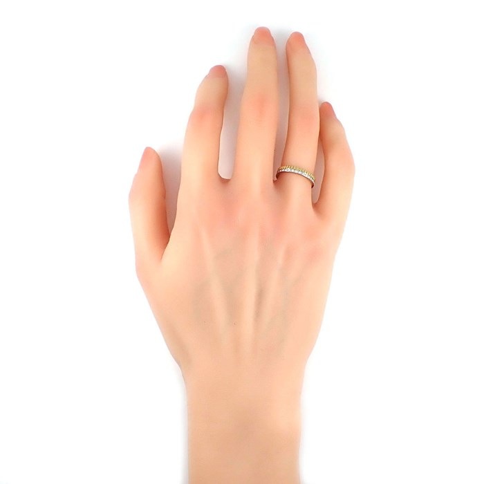 ブシュロン BOUCHERON リング キャトル ラディアント エディション ハーフ JAL00134 フルパヴェ 33ポイント ダイヤモンド 0.24ct K18YG K18WG 11号 / #51 【中古】