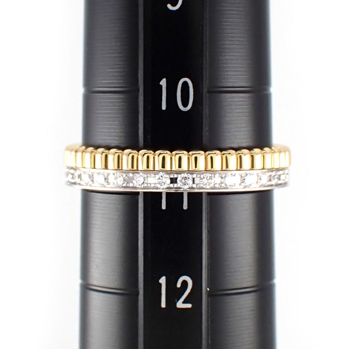 ブシュロン BOUCHERON リング キャトル ラディアント エディション ハーフ JAL00134 フルパヴェ 33ポイント ダイヤモンド 0.24ct K18YG K18WG 11号 / #51 【中古】