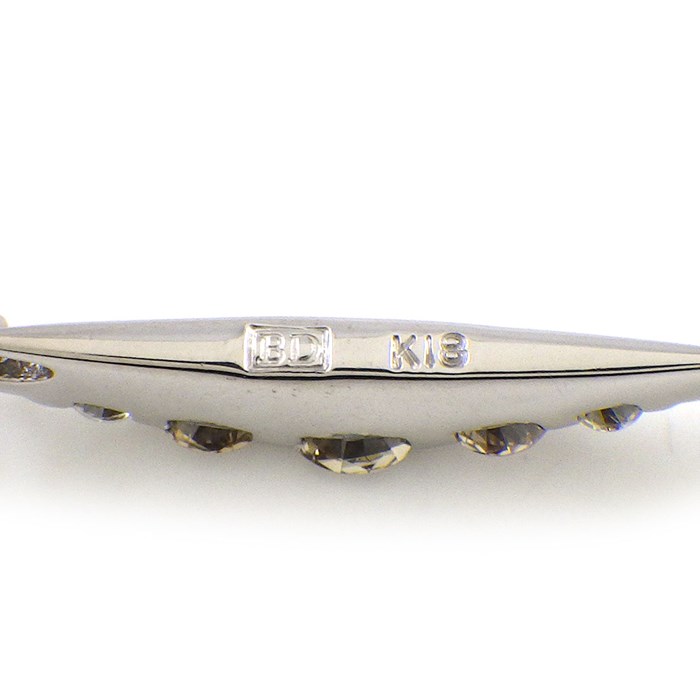 カシケイ KASHIKEY ネックレス ネイキッド 3モチーフ スウィング リーフ ブラウン ダイヤモンド 1.10ct K18WG 【中古】