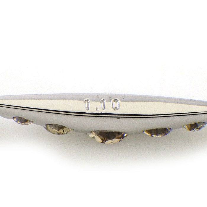 カシケイ KASHIKEY ネックレス ネイキッド 3モチーフ スウィング リーフ ブラウン ダイヤモンド 1.10ct K18WG 【中古】