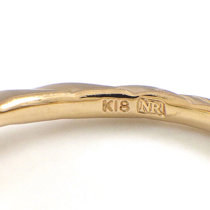 ニナリッチ NINA RICCI リング リーフモチーフ ツイスト 4ポイント ダイヤモンド K18PG 12号 【中古】