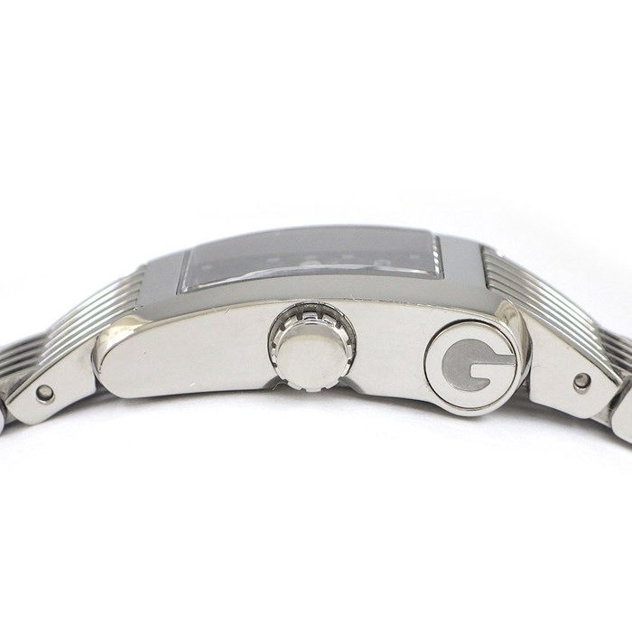 グッチ GUCCI 腕時計 Gメトロ 8600L レクタンギュラー GG柄 ブラック文字盤 SS クオーツアナログ 【中古】