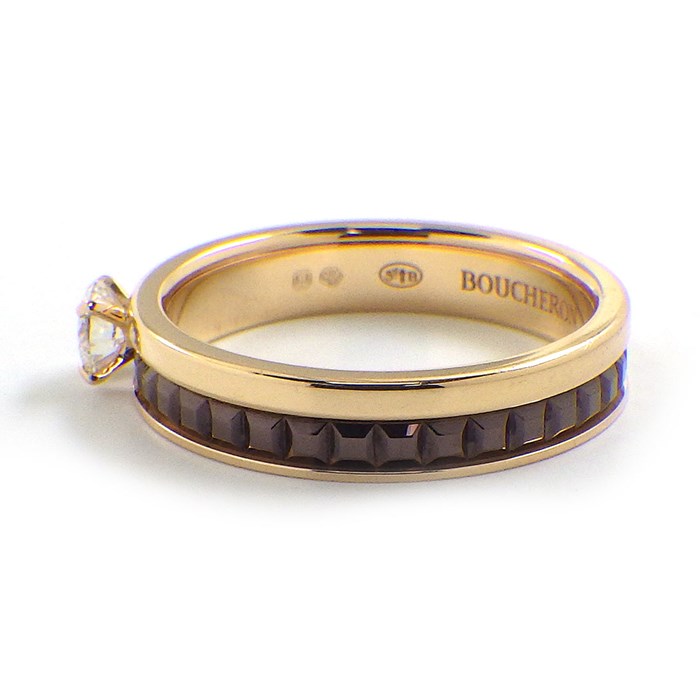 ブシュロン BOUCHERON リング キャトル クラシック ソリテール JSL00323 1ポイント ダイヤモンド 0.20ct(G/VVS1/3EX) K18PG ブラウン PVD 10号 / #50 【中古】