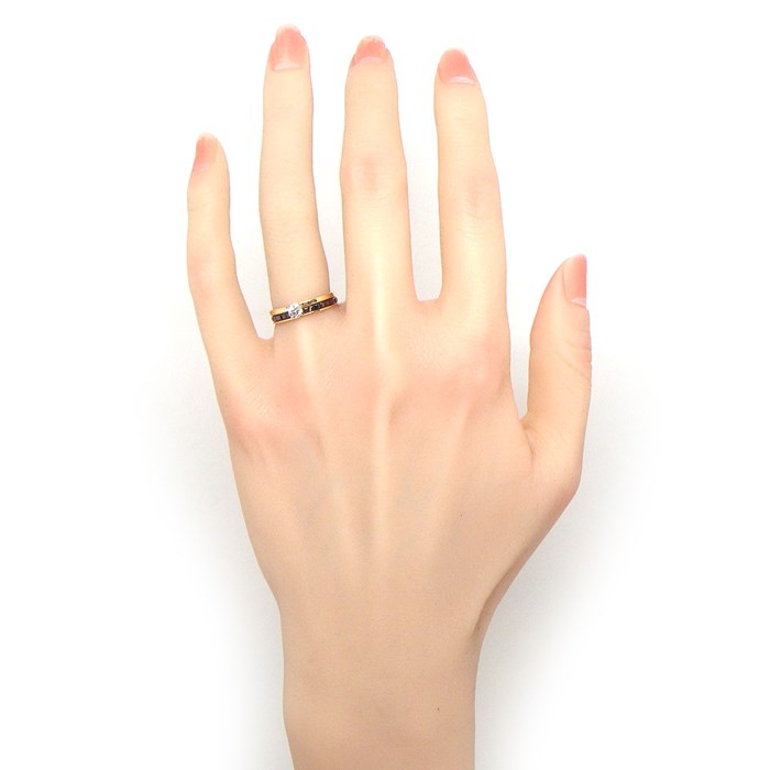 ブシュロン BOUCHERON リング キャトル クラシック ソリテール JSL00323 1ポイント ダイヤモンド 0.20ct(G/VVS1/3EX) K18PG ブラウン PVD 10号 / #50 【中古】