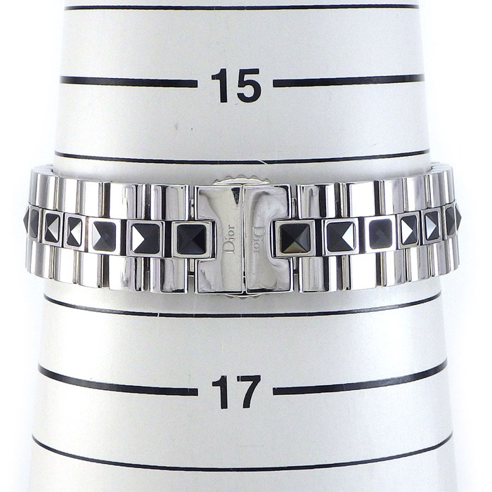 クリスチャンディオール Christian Dior 腕時計 クリスタル CD112116-V ダイヤベゼル 16ポイント ダイヤインデックス ブラック文字盤 回転ベゼル 夜光針 SS ブラック セラミック クオーツアナログ 【中古】
