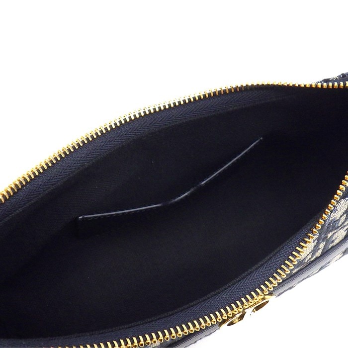ディオール Dior ショルダーバッグ 30 モンテーニュ ホーボー ミニバッグ S2381UTZQ_M928 ブルー コットン カーフスキン ゴールド金具 【中古】