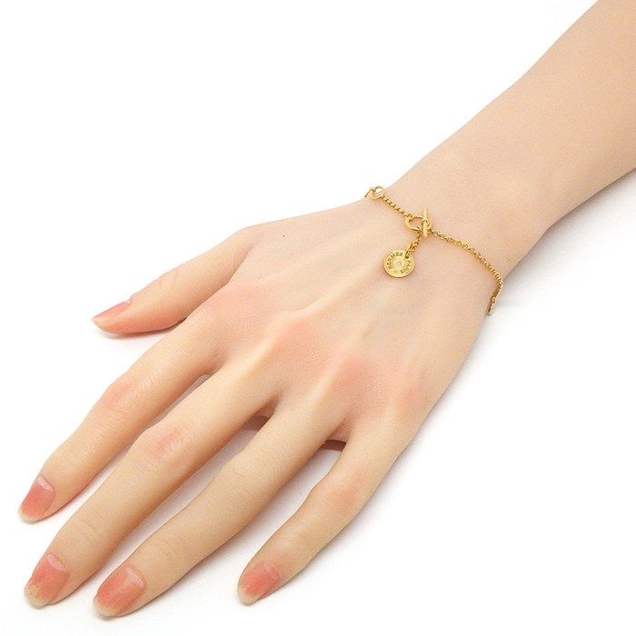 エルメス HERMES ブレスレット ガンバード クルー・ド・セル Hロゴ バー トグルクラスプ スウィング 2ポイント ダイヤモンド K18PG 【中古】
