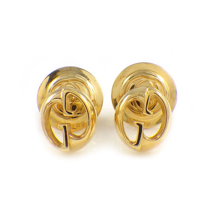 グッチ GUCCI ピアス GG ロゴ K18YG 【中古】