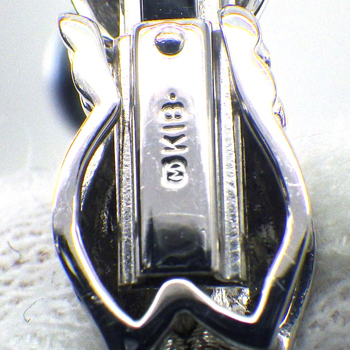 ミキモト MIKIMOTO ネックレス Mチャーム バロックパール 黒蝶 南洋真珠 8.0-11.0mm珠 K18WG 【中古】