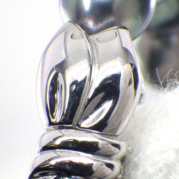 ミキモト MIKIMOTO ネックレス Mチャーム バロックパール 黒蝶 南洋真珠 8.0-11.0mm珠 K18WG 【中古】