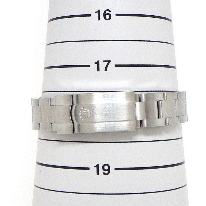 ロレックス Rolex 腕時計 オイスター パーペチュアル 31mm 177200 ルーレット刻印 ピンク 夜光インデックス ブラック文字盤 SS 自動巻き 【箱・保付き】 【中古】