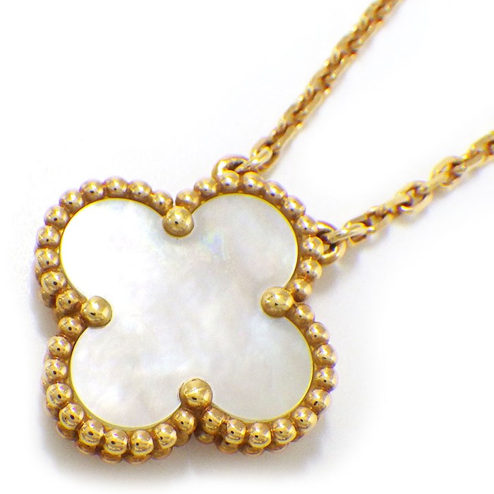 ヴァンクリーフ&アーペル Van Cleef & Arpels ネックレス ヴィンテージ アルハンブラ VCARA45900 ホワイト シェル K18YG 【中古】