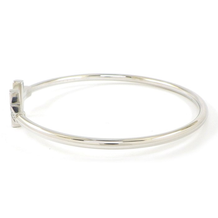 ティファニー Tiffany & Co. バングル Tワイヤー ミディアム 60010748 ダイヤモンド 計0.24ct K18WG 【中古】
