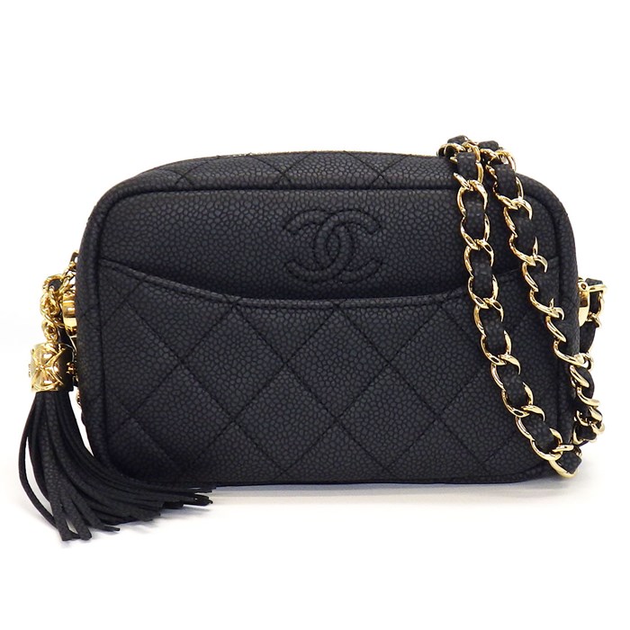 シャネル CHANEL ショルダーバッグ マトラッセ カメラバッグ A57719 2018年製 キャビアスキン (グレインドカーフスキン) 【中古】