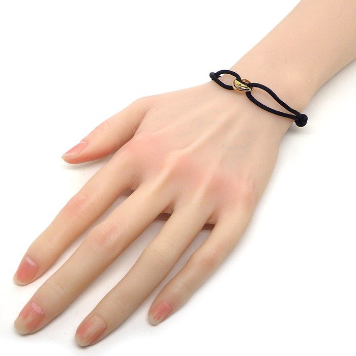 カルティエ Cartier ブレスレット トリニティ B6016700 オンライン限定 スリーカラー K18PG K18WG K18YG ブラック コットンコード 【中古】