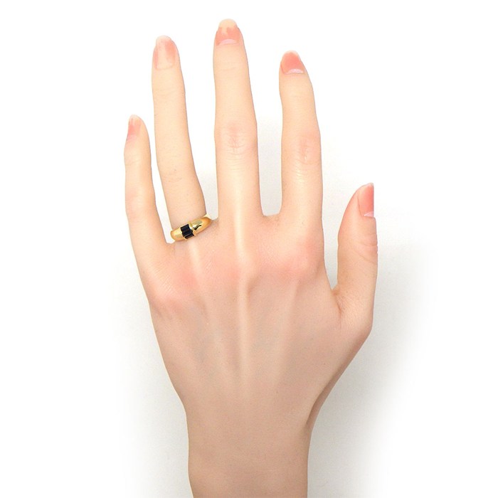 ティファニー Tiffany & Co. リング スタッキング 3ポイント バゲットカット サファイア K18YG 8号 【中古】