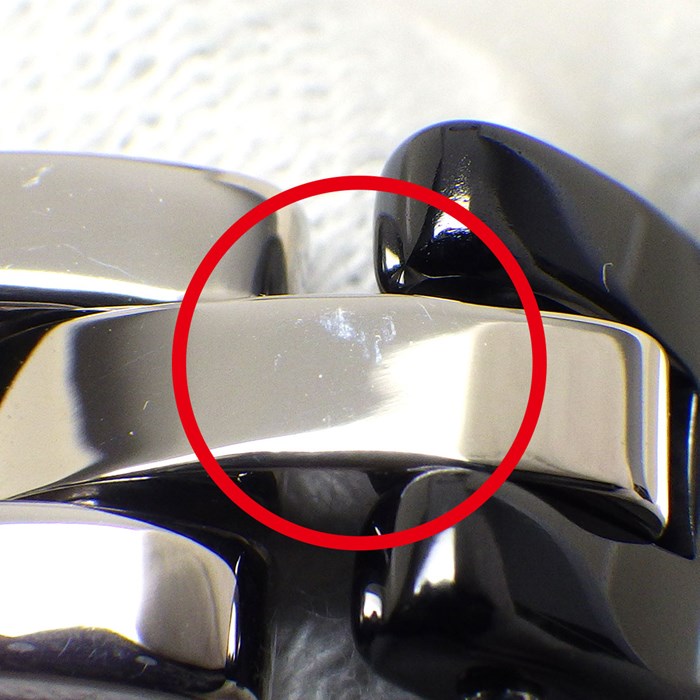 カルティエ Cartier リング マイヨン パンテール B4086253 3連 3ロウ チェーン パヴェ ダイヤモンド K18WG ブラック セラミック 黒 13.5号 / #53 【中古】