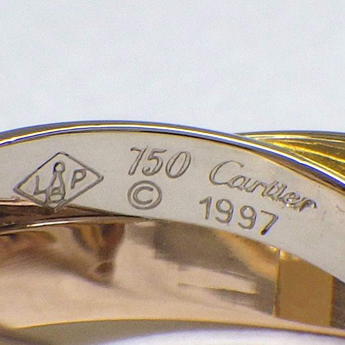 カルティエ Cartier ピアス トリニティ フープ スリーカラー K18PG K18WG K18YG 【中古】