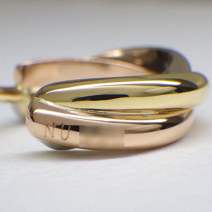カルティエ Cartier ピアス トリニティ フープ スリーカラー K18PG K18WG K18YG 【中古】