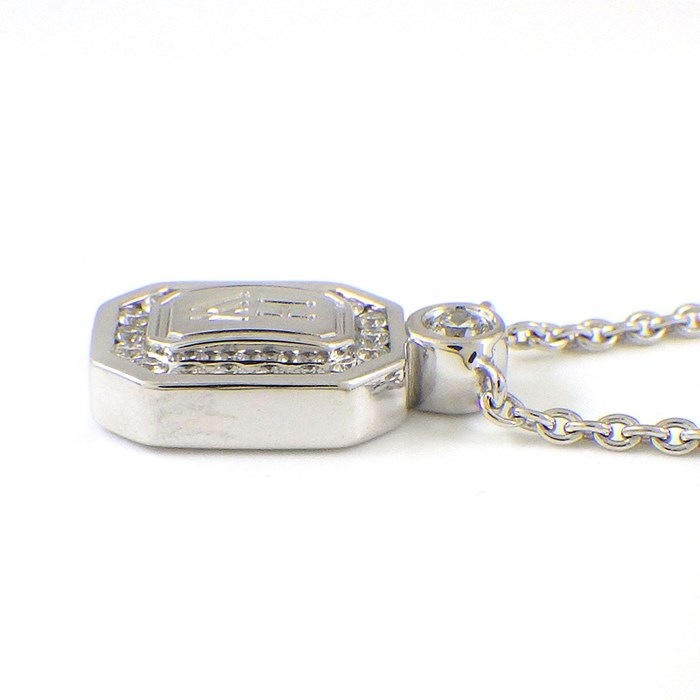 ハリーウィンストン HARRY WINSTON ネックレス HWロゴ プレート ダイヤモンド K18WG 【中古】