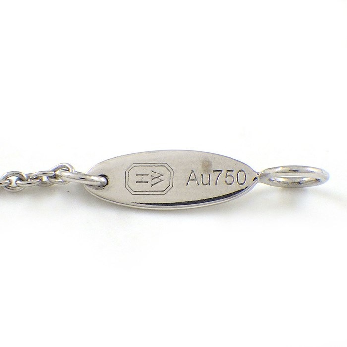 ハリーウィンストン HARRY WINSTON ネックレス HWロゴ プレート ダイヤモンド K18WG 【中古】