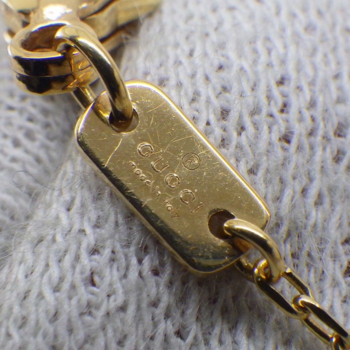 グッチ GUCCI ネックレス GGロゴ ブルー トパーズ K18YG 【中古】