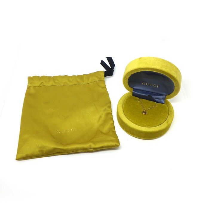 グッチ GUCCI ネックレス GGロゴ ブルー トパーズ K18YG 【中古】
