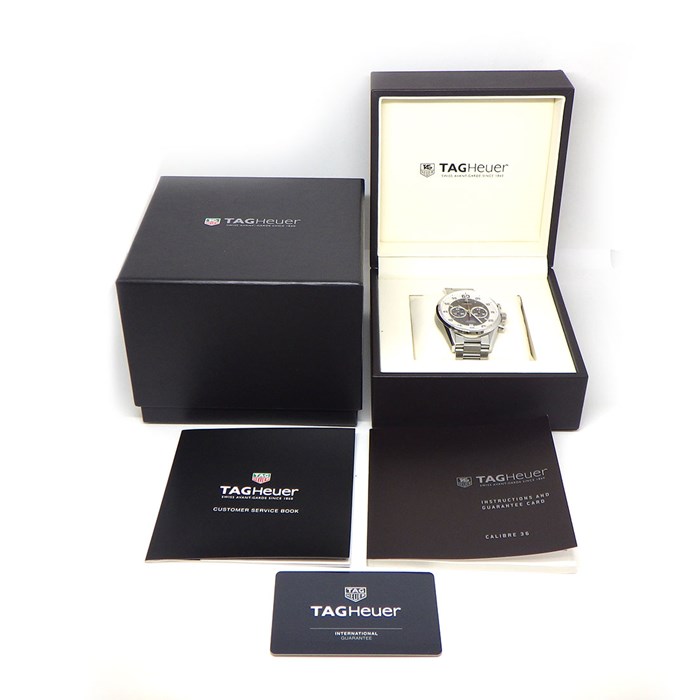 タグ・ホイヤー TAG Heuer 腕時計 カレラ キャリバー36 クロノグラフ フライバック CAR2B11.BA0799 サンレイ グレー文字盤 カレンダー スモールセコンド SS 自動巻き 【箱・保付き】 【中古】