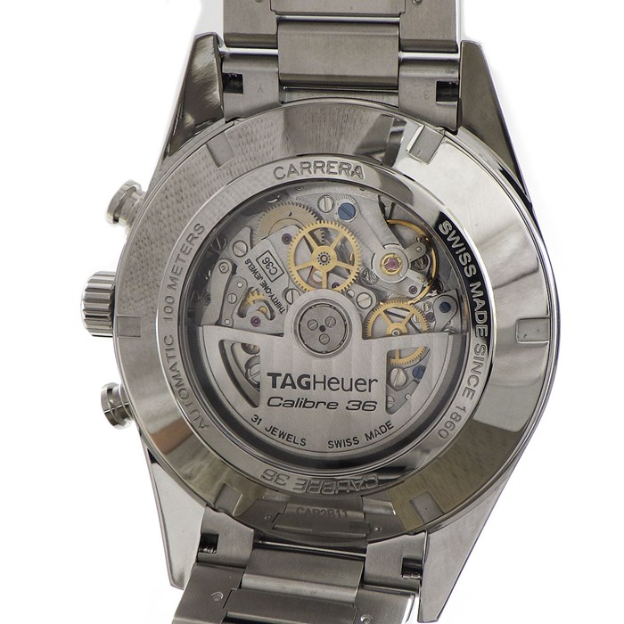 タグ・ホイヤー TAG Heuer 腕時計 カレラ キャリバー36 クロノグラフ フライバック CAR2B11.BA0799 サンレイ グレー文字盤 カレンダー スモールセコンド SS 自動巻き 【箱・保付き】 【中古】