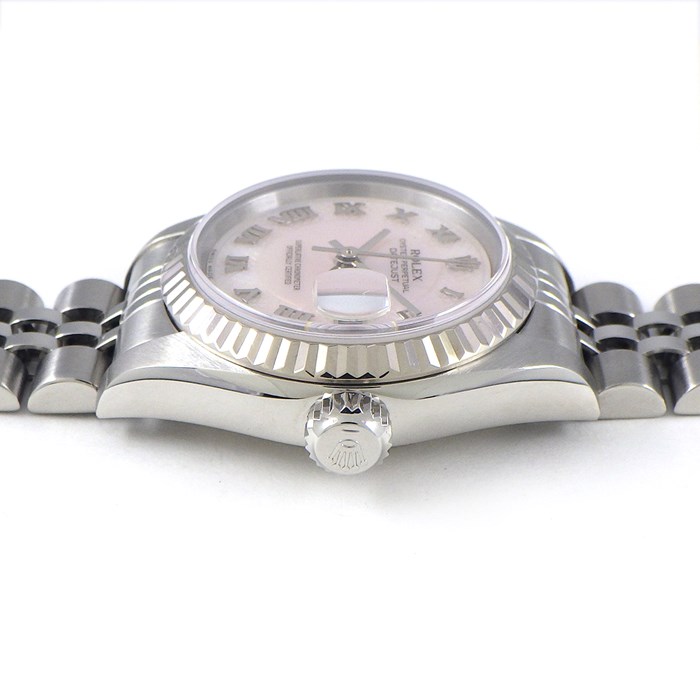 ロレックス Rolex 腕時計 デイトジャスト 26mm 79174NRD P番 2000年製 フルーテッドベゼル ピンクシェル ローマン文字盤 ジュビリーブレス SS K18WG 自動巻き 【中古】
