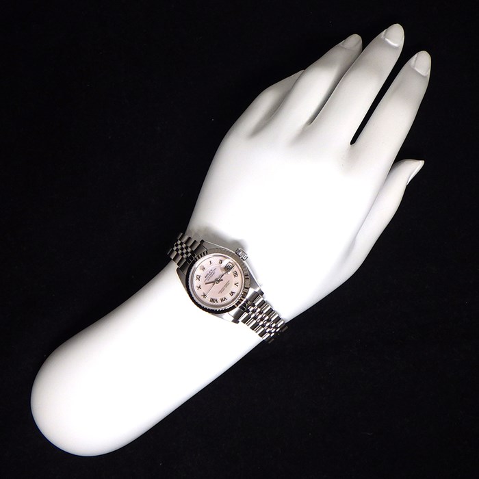 ロレックス Rolex 腕時計 デイトジャスト 26mm 79174NRD P番 2000年製 フルーテッドベゼル ピンクシェル ローマン文字盤 ジュビリーブレス SS K18WG 自動巻き 【中古】
