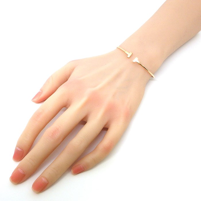 TIFFANY&CO ティファニー T ナロー ワイヤー ブレスレット ゴールド