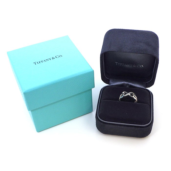 ティファニー Tiffany & Co. リング ダブル ラヴィング ラビング ハート ダイヤモンド K18WG 9号【中古】
