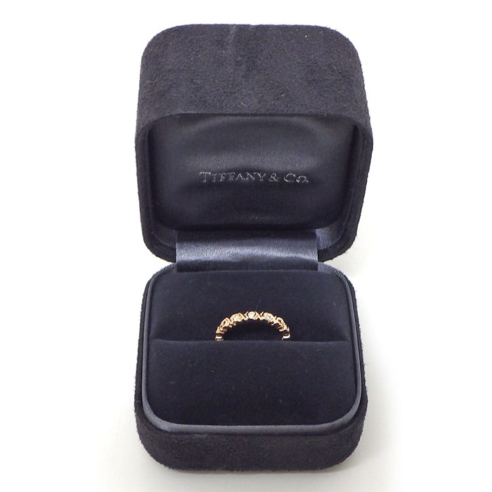 ティファニー Tiffany & Co. リング ラブ&キス XOXO ナロー 3ポイント ダイヤモンド K18PG 10.5号 【中古】
