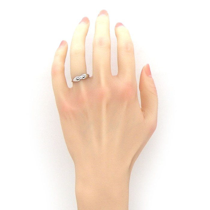 ティファニー Tiffany & Co. リング ダブル ティア ドロップ 1ポイント ダイヤモンド PT950 8.5号 【中古】