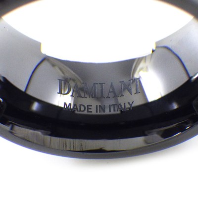 ダミアーニ DAMIANI リング Dアイコン ディーアイコン 20082214 パヴェ ダイヤモンド 0.19ct K18WG ブラック セラミック 黒 8.5号 【中古】