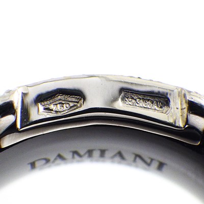 ダミアーニ DAMIANI リング Dアイコン ディーアイコン 20082214 パヴェ ダイヤモンド 0.19ct K18WG ブラック セラミック 黒 8.5号 【中古】