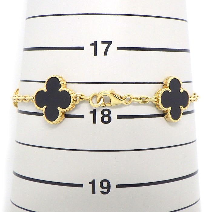 ヴァンクリーフ&アーペル Van Cleef & Arpels ブレスレット ヴィンテージアルハンブラ 5モチーフ VCARA41300 オニキス K18YG 【中古】