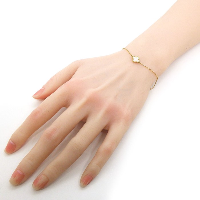 ヴァンクリーフ&アーペル Van Cleef & Arpels ブレスレット スウィートアルハンブラ VCARF68800 ホワイト シェル K18YG 【中古】