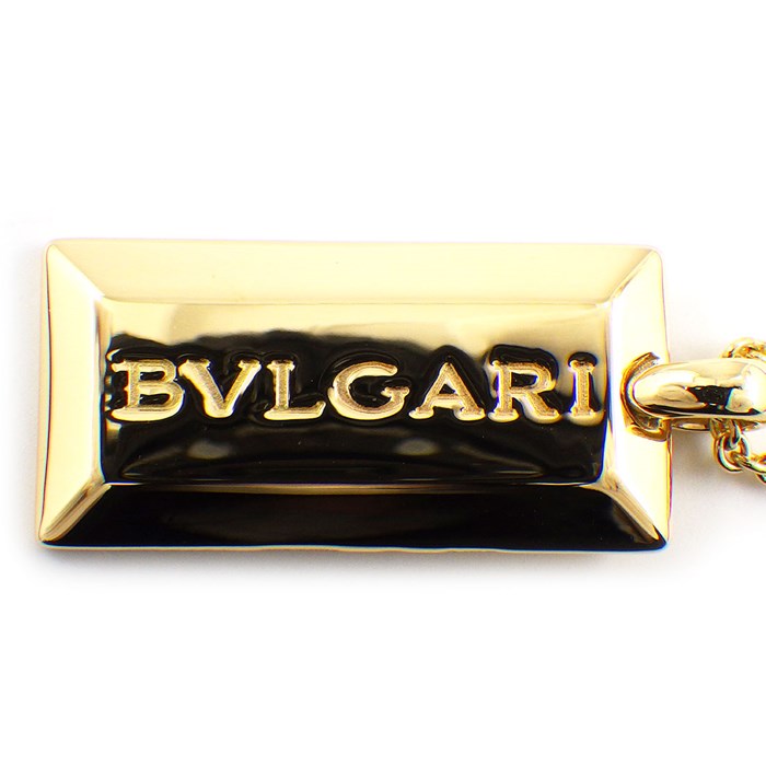 ブルガリ BVLGARI】ネックレス インゴッド プレート ロゴ K18YG