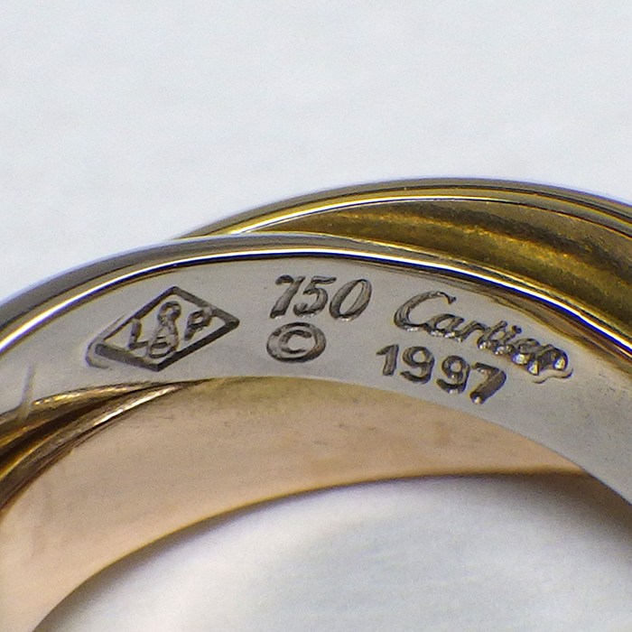 カルティエ Cartier ピアス トリニティ フープ スリーカラー K18PG K18WG K18YG 【中古】