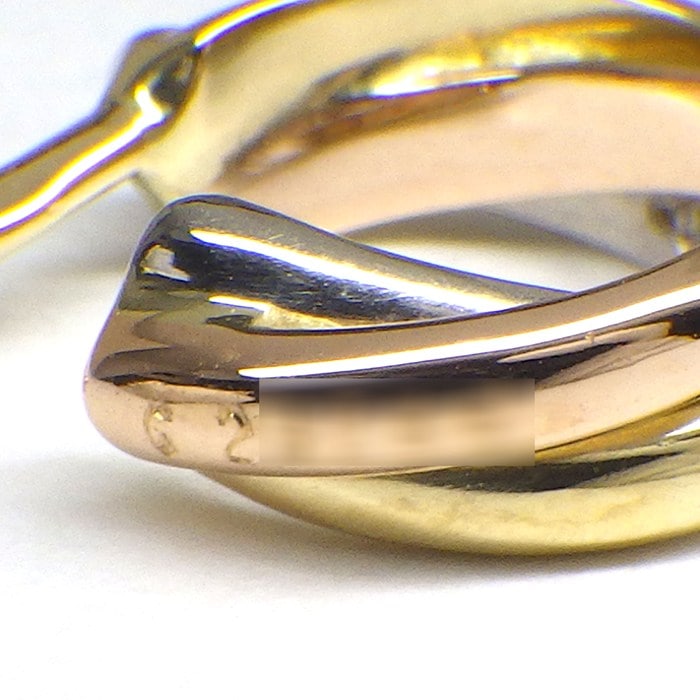 カルティエ Cartier ピアス トリニティ フープ スリーカラー K18PG K18WG K18YG 【中古】