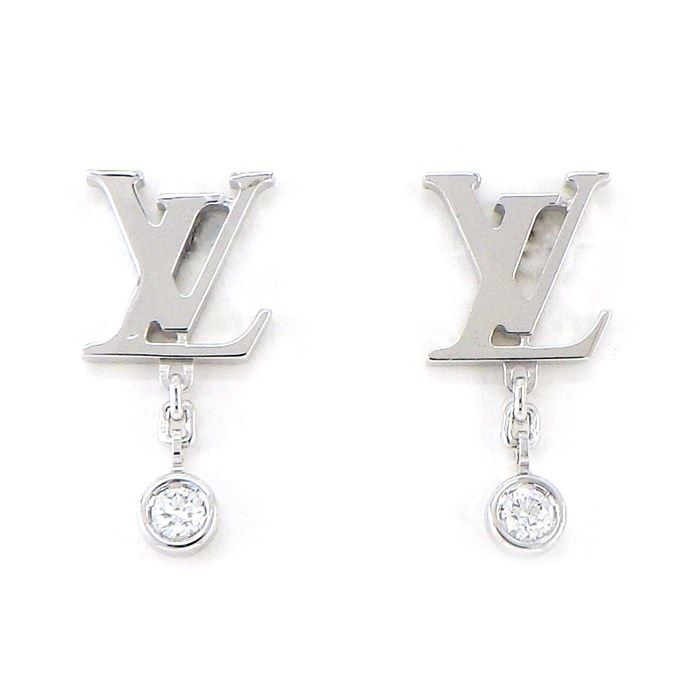 LOUIS VUITTON Puce Idylle Blossom LV Diamond Earrings K18WG Very