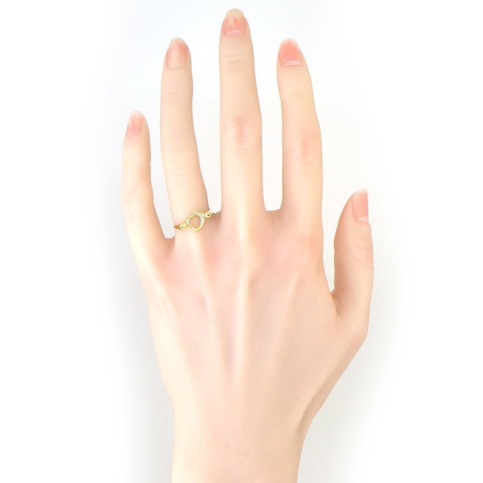 ティファニー Tiffany & Co. リング オープンハート ダイヤモンド K18YG 8.5号 【中古】