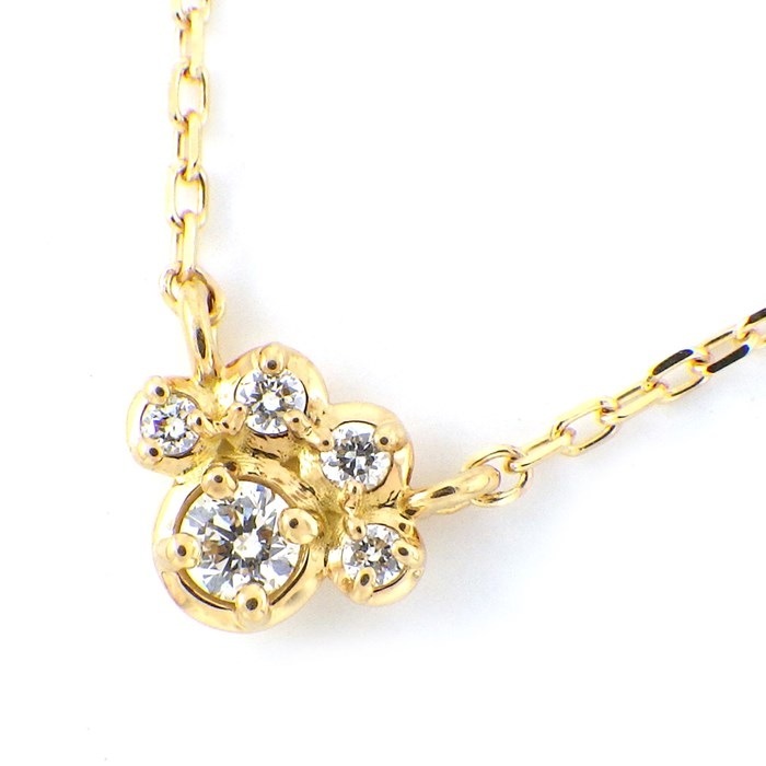 ⭐︎K.uno TiamTiam K18 肉球　ダイヤ　ネックレス⭐︎ Tiam Tiam」K18ダイヤモンド肉球モチーフのネックレス