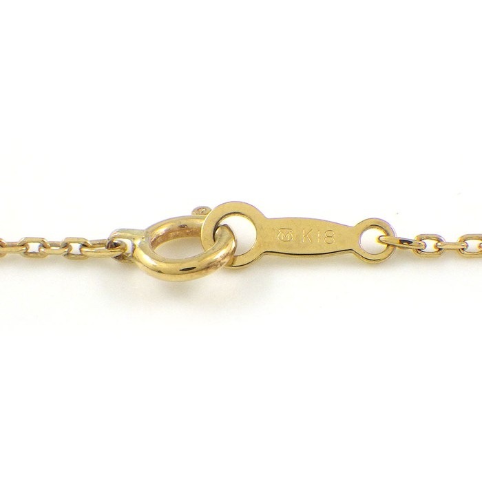 ミキモト MIKIMOTO ネックレス 3ポイント パール 7mm珠 1ポイント ダイヤモンド K18YG 【中古】