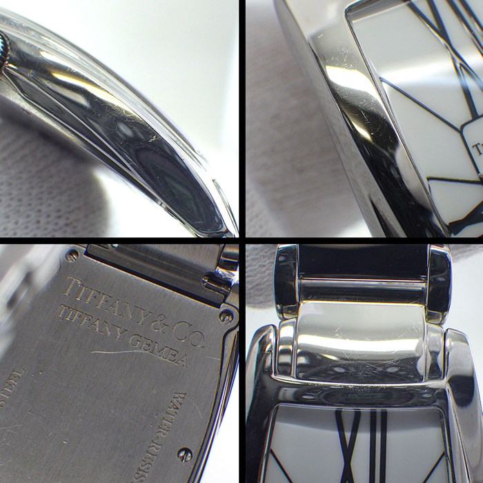 ティファニー Tiffany & Co. 腕時計 ジェメア Z6401.10.10A20A00A トノー ホワイト文字盤 ローマンインデックス SS クオーツアナログ 【中古】