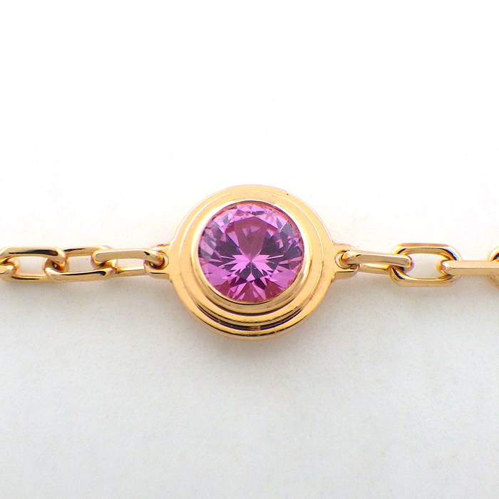 カルティエ Cartier ブレスレット ダムール サフィール レジェ 1ポイント ピンク サファイア K18PG 【箱・保付き】 【中古】