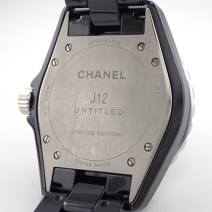 シャネル CHANEL 腕時計 J12 アンタイトル H5581 世界1200本限定モデル ブラック 文字盤 セラミックベルト SS 自動巻き 【中古】